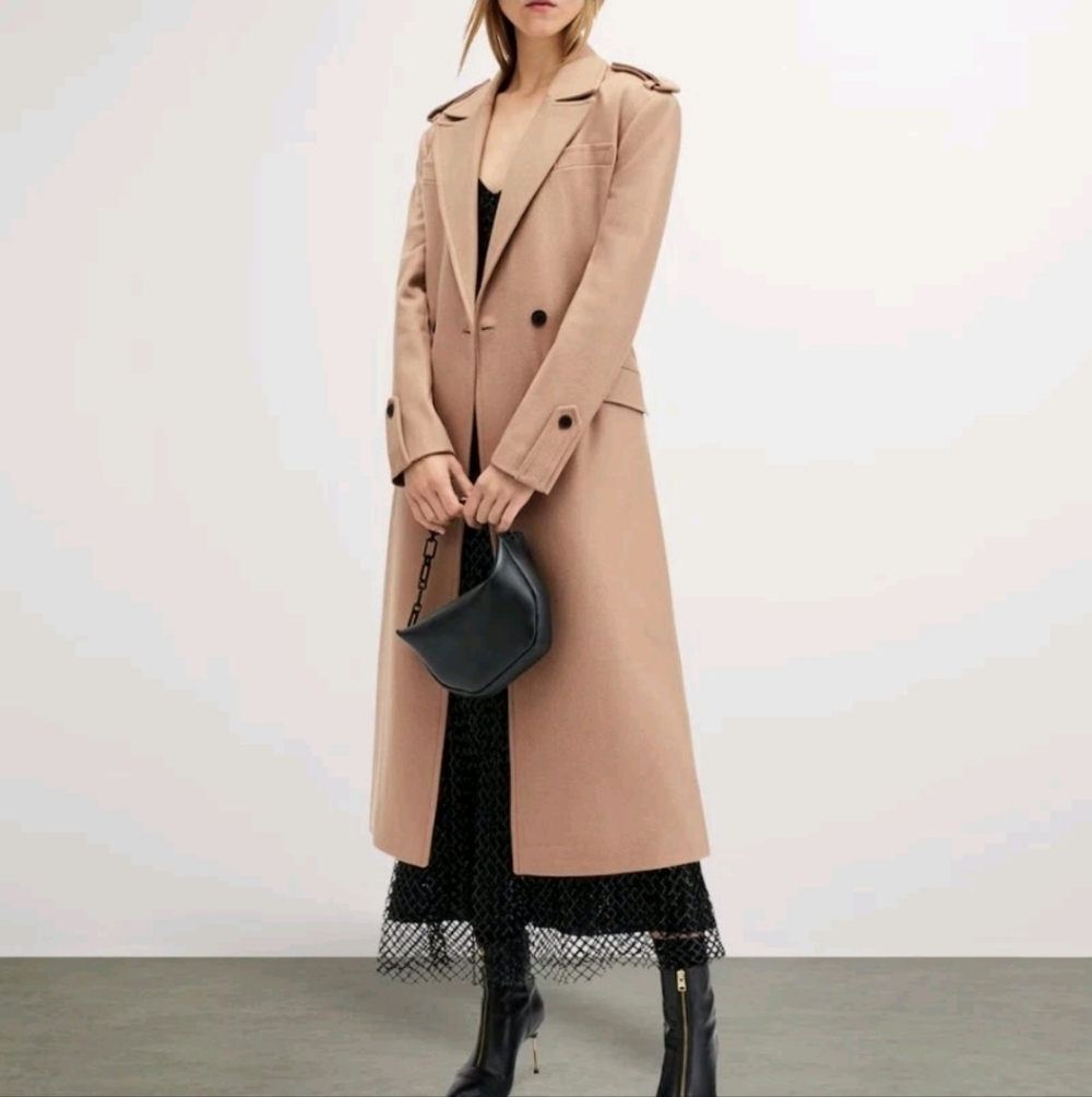 Allsaints Cashmere Wool Belted Trench Coat NWT Retail $659-millen-aritzia-zara